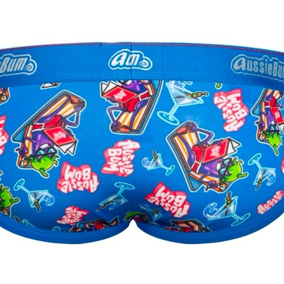 Aussiebum Eggplant Chillin’ Briefs Bright Blue L34-35” - Picture 3 of 4